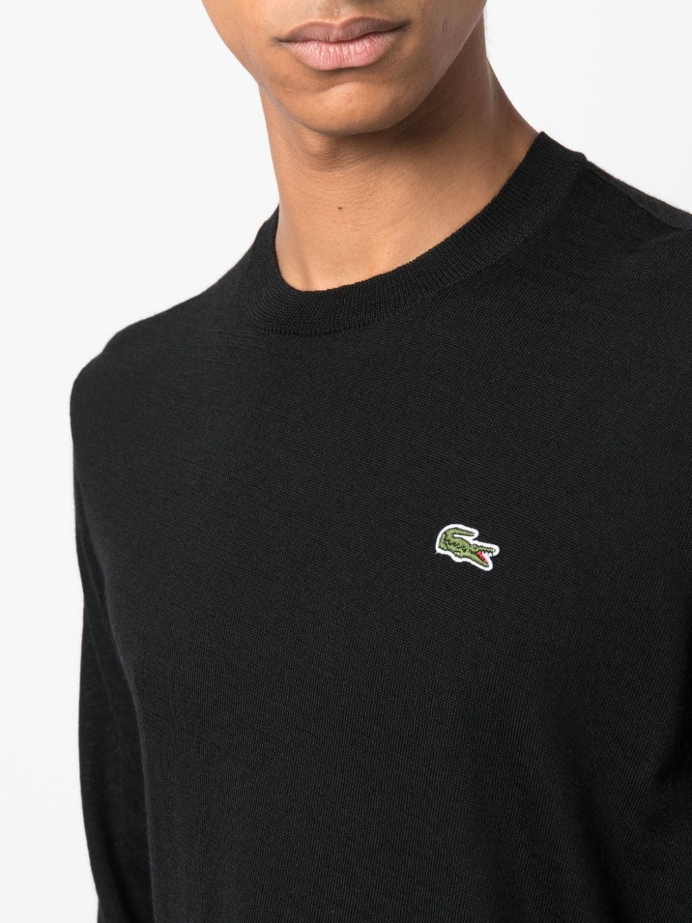 x Lacoste logo-embroidered wool jumper - 5
