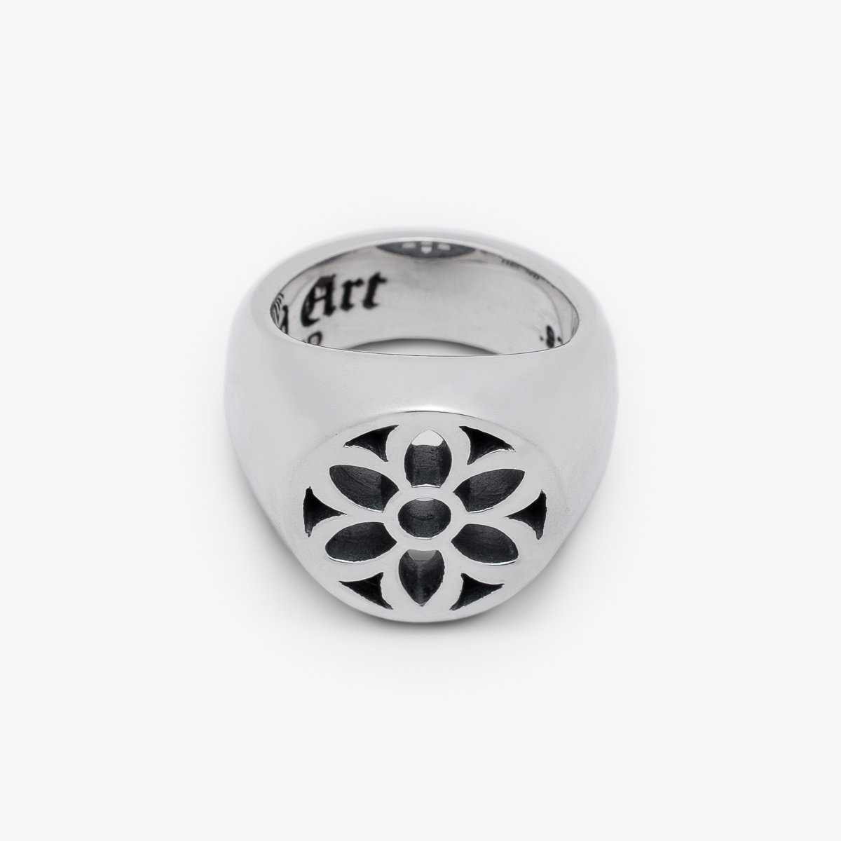 RS-SIGNET GOOD ART HLYWD Rosette Signet Ring - Sterling Silver - 3