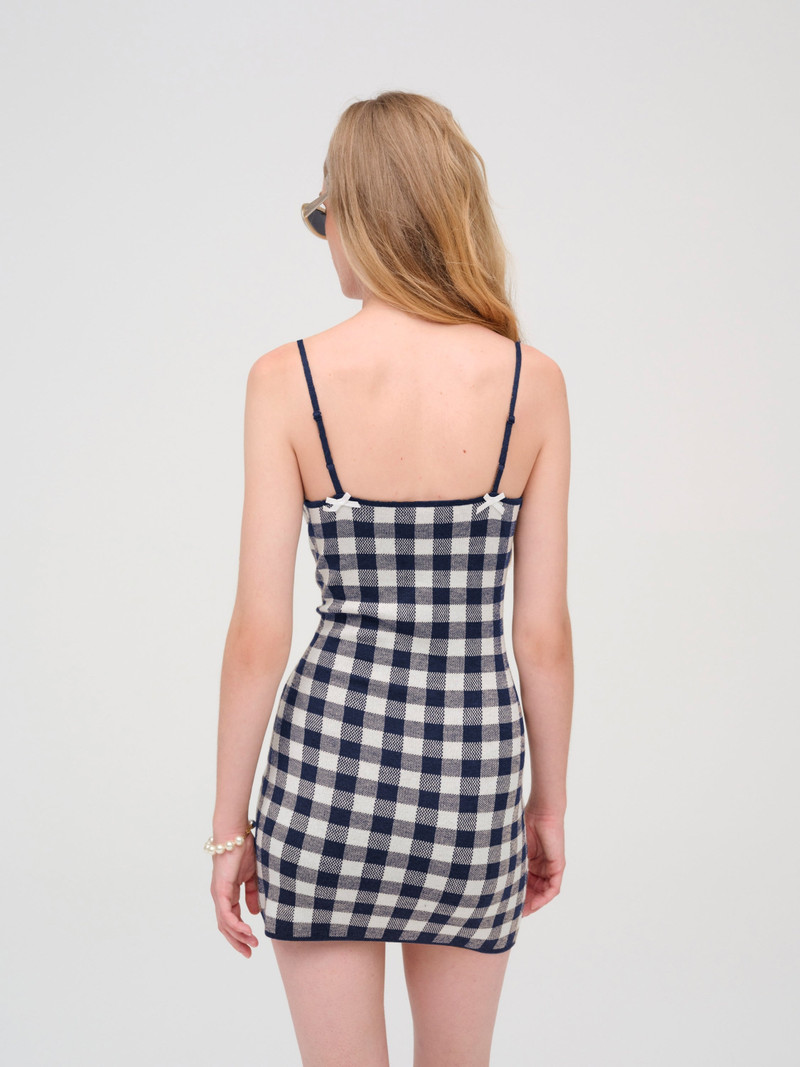 For Love & Lemons Gingham Knit Mini Dress outlook