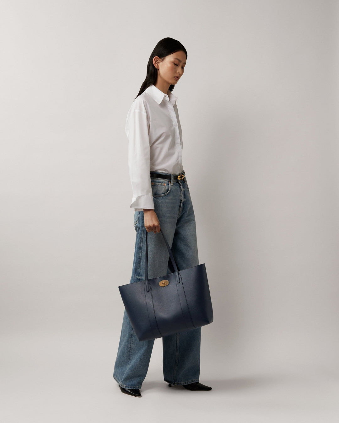 Bayswater Tote Night Sky & Poplin Blue Small Classic Grain With Contrast - 2