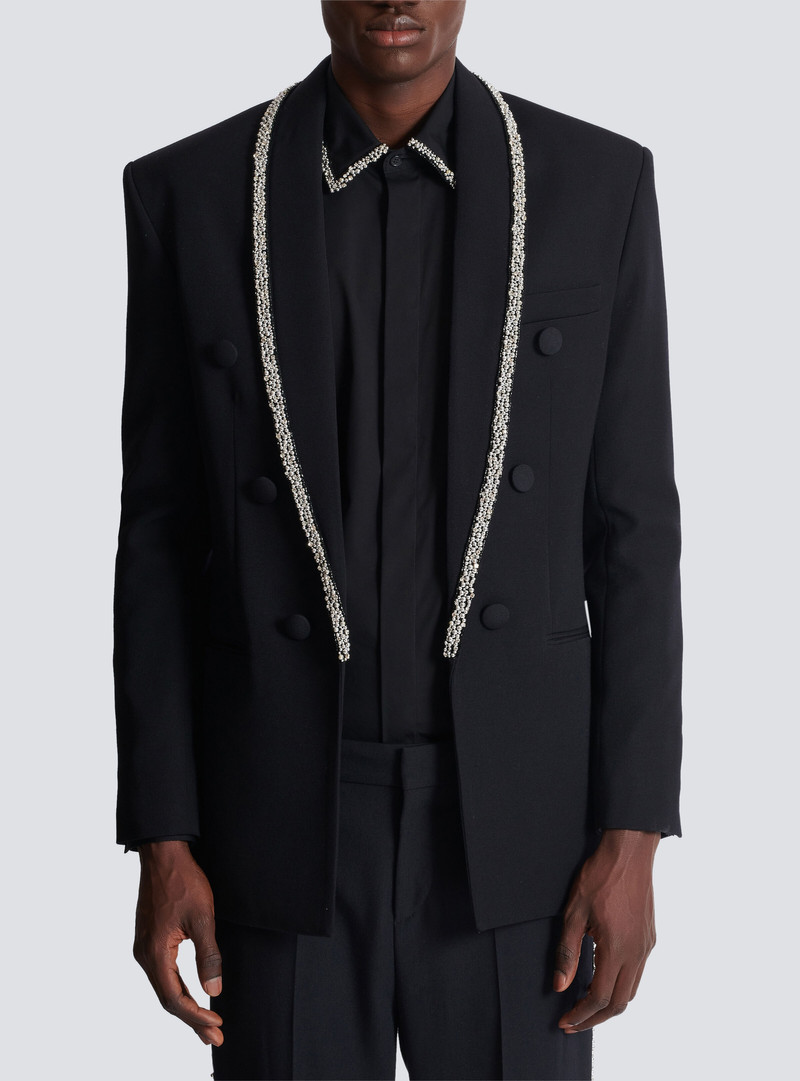 Grain de poudre jacket with embroidered collar 5