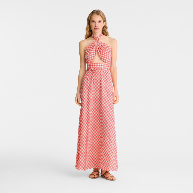 Longchamp Long dress Blush - Vichy jacquard outlook
