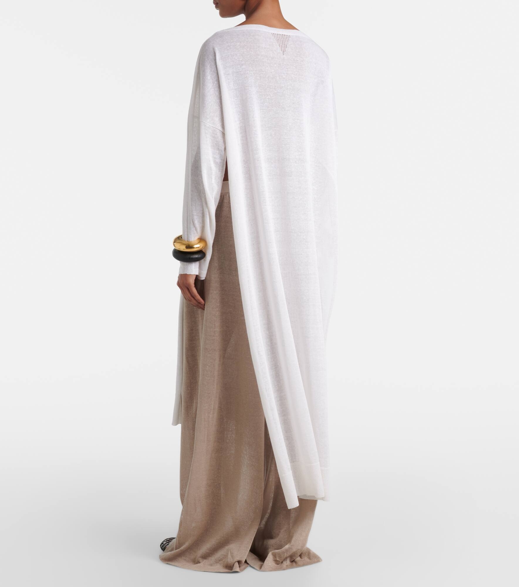 Linen and silk wide-leg pants - 3