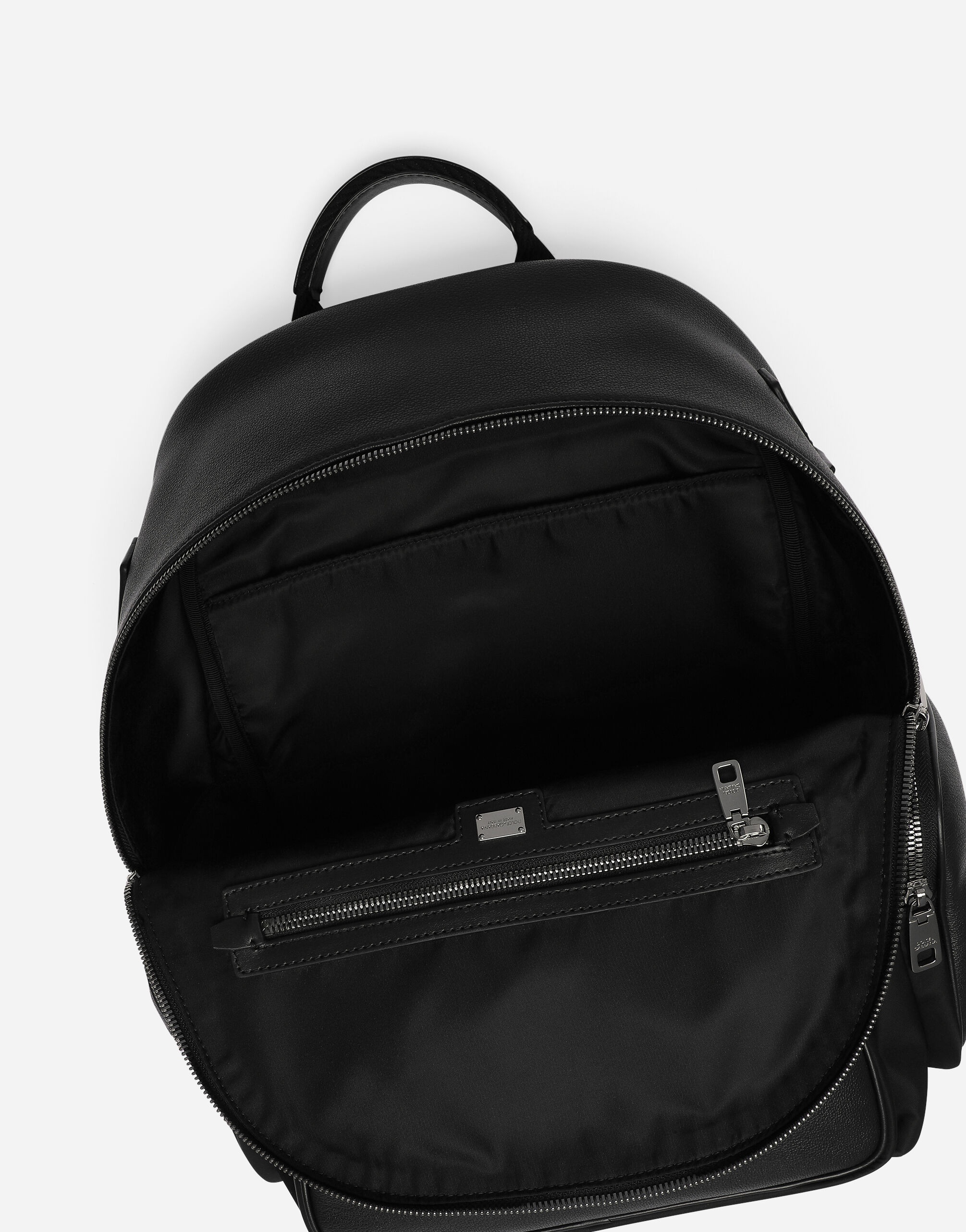 Grainy calfskin and nylon backpack - 4