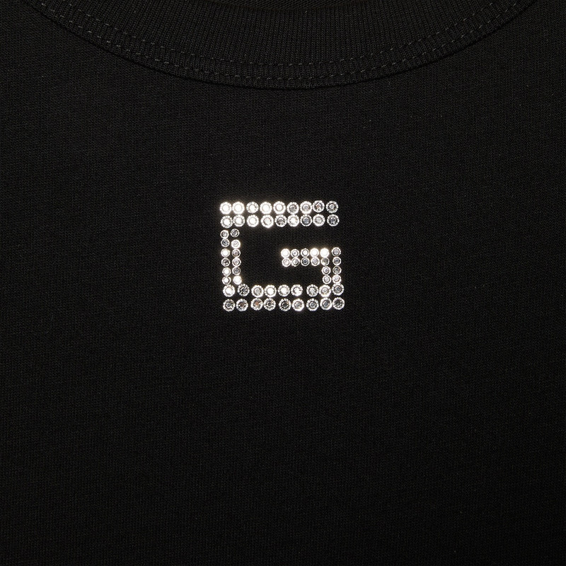 Cotton jersey T-shirt with crystal G 4