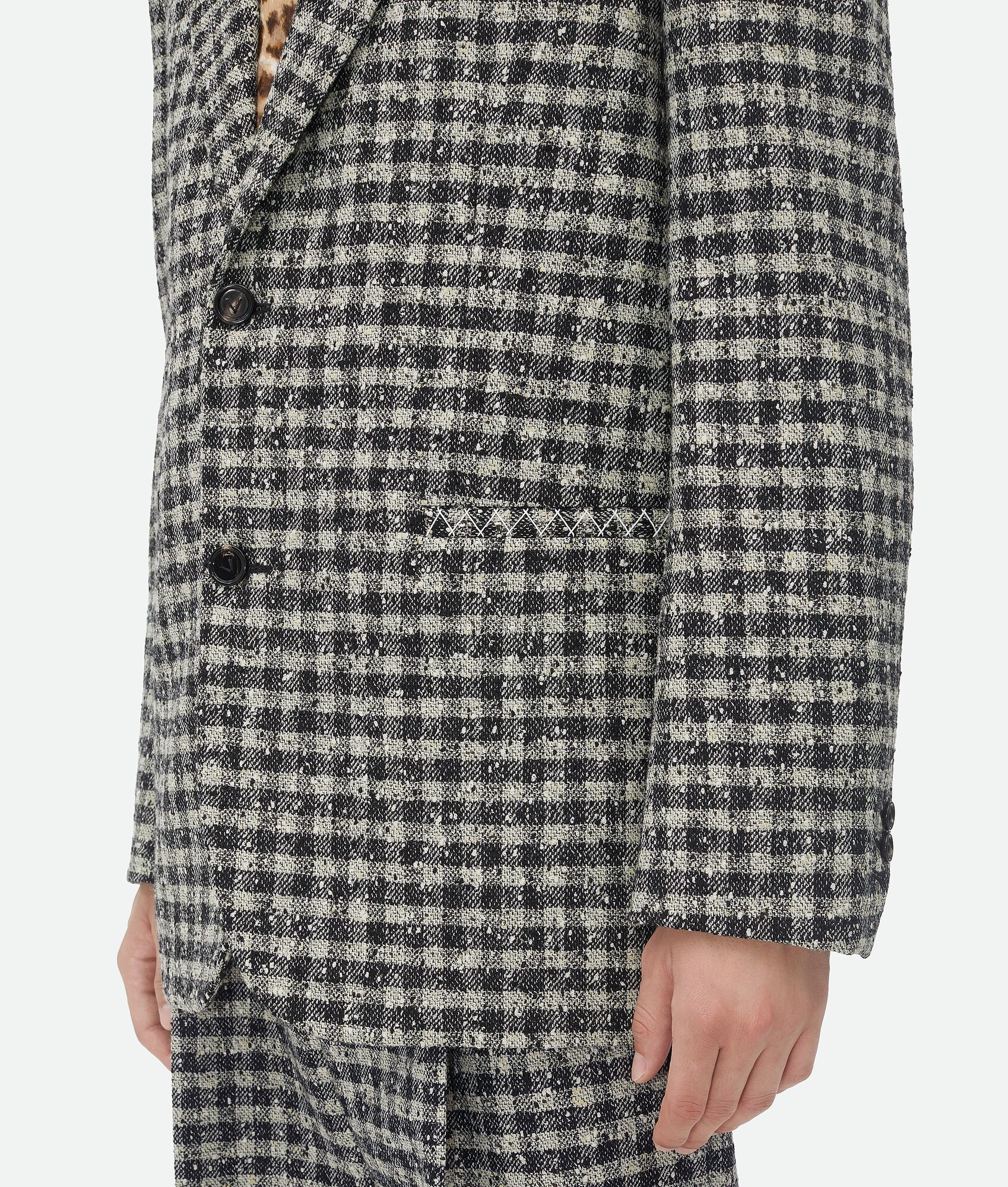 Boucle Gingham Wool Jacket - 5