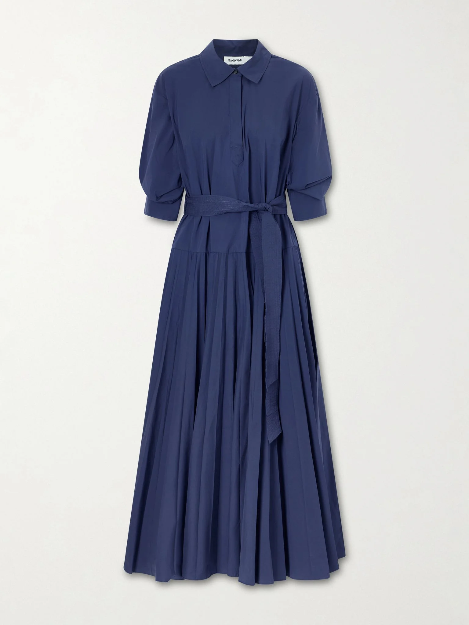 Arlo cotton belted maxi dress Navy - 1