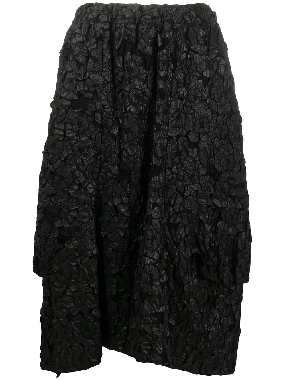 asymmetric textured skirt - 1