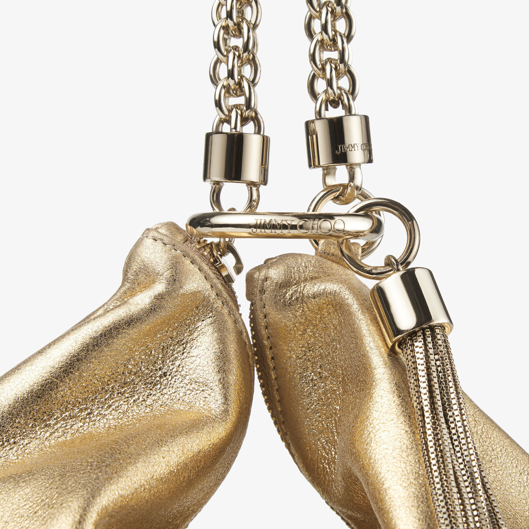 Callie
Gold Metallic Leather Clutch Bag With Chain Strap - 2