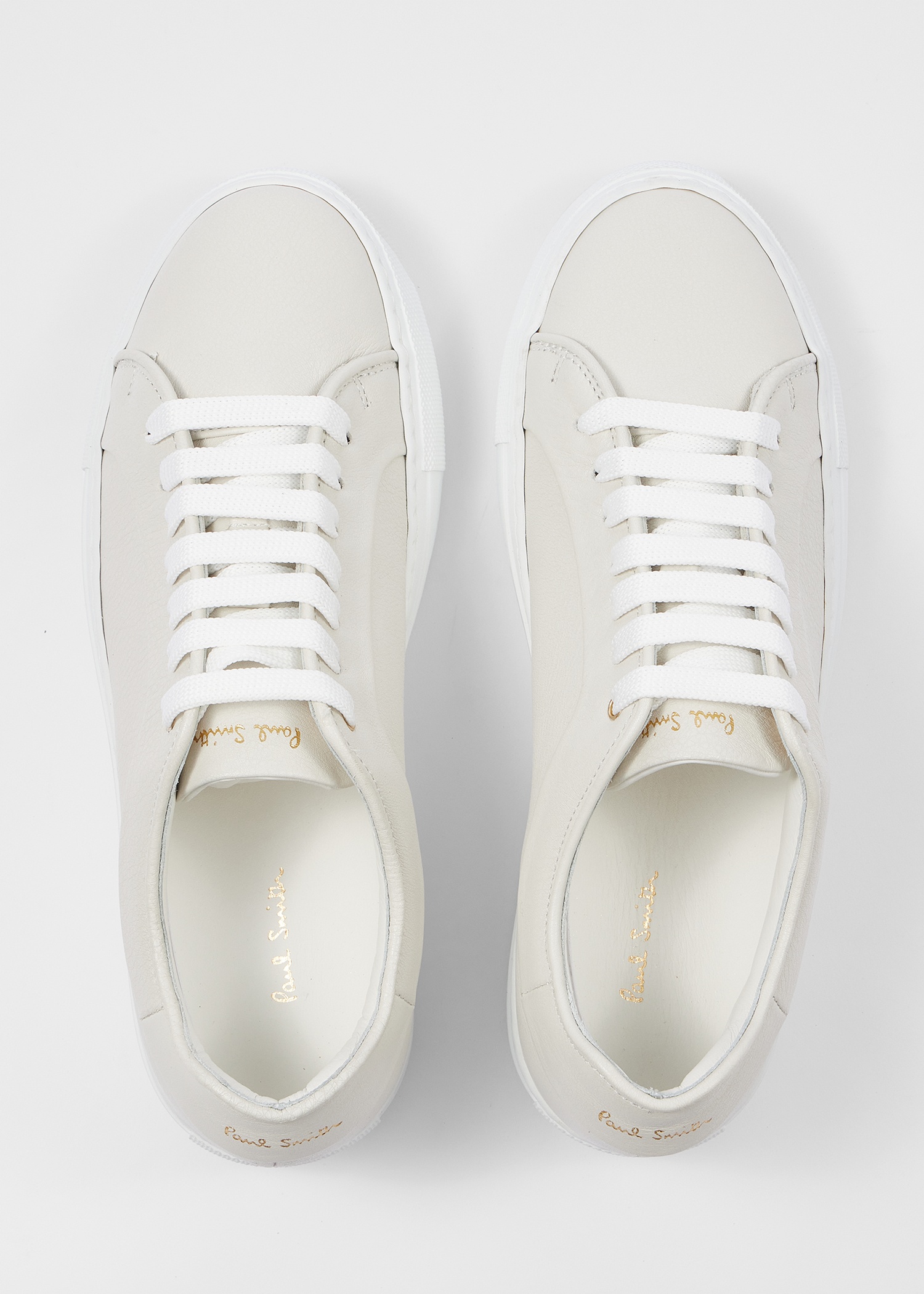 Women's White Basso Leather Trainers - 3