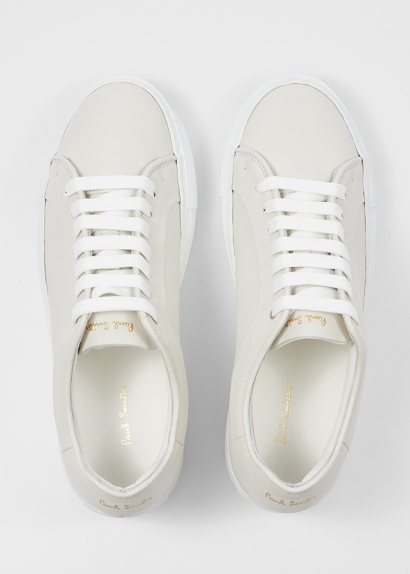 Women's White Basso Leather Trainers 3