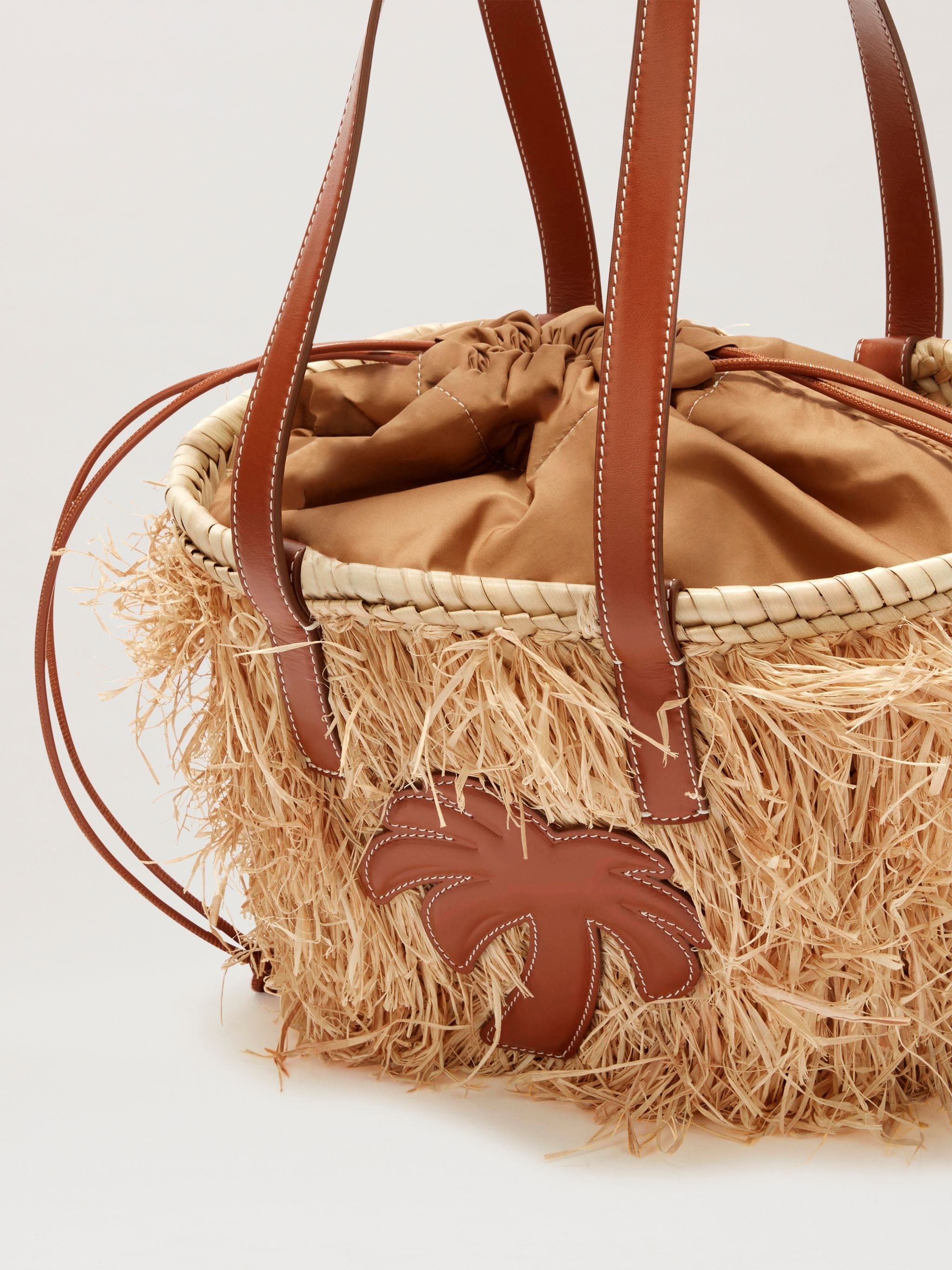 Palm Rafia Basket Bag - 6