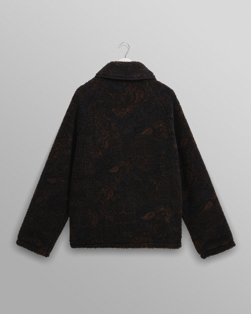 Tate - Black And Brown Paisley Jacquard Fleece Jacket 8