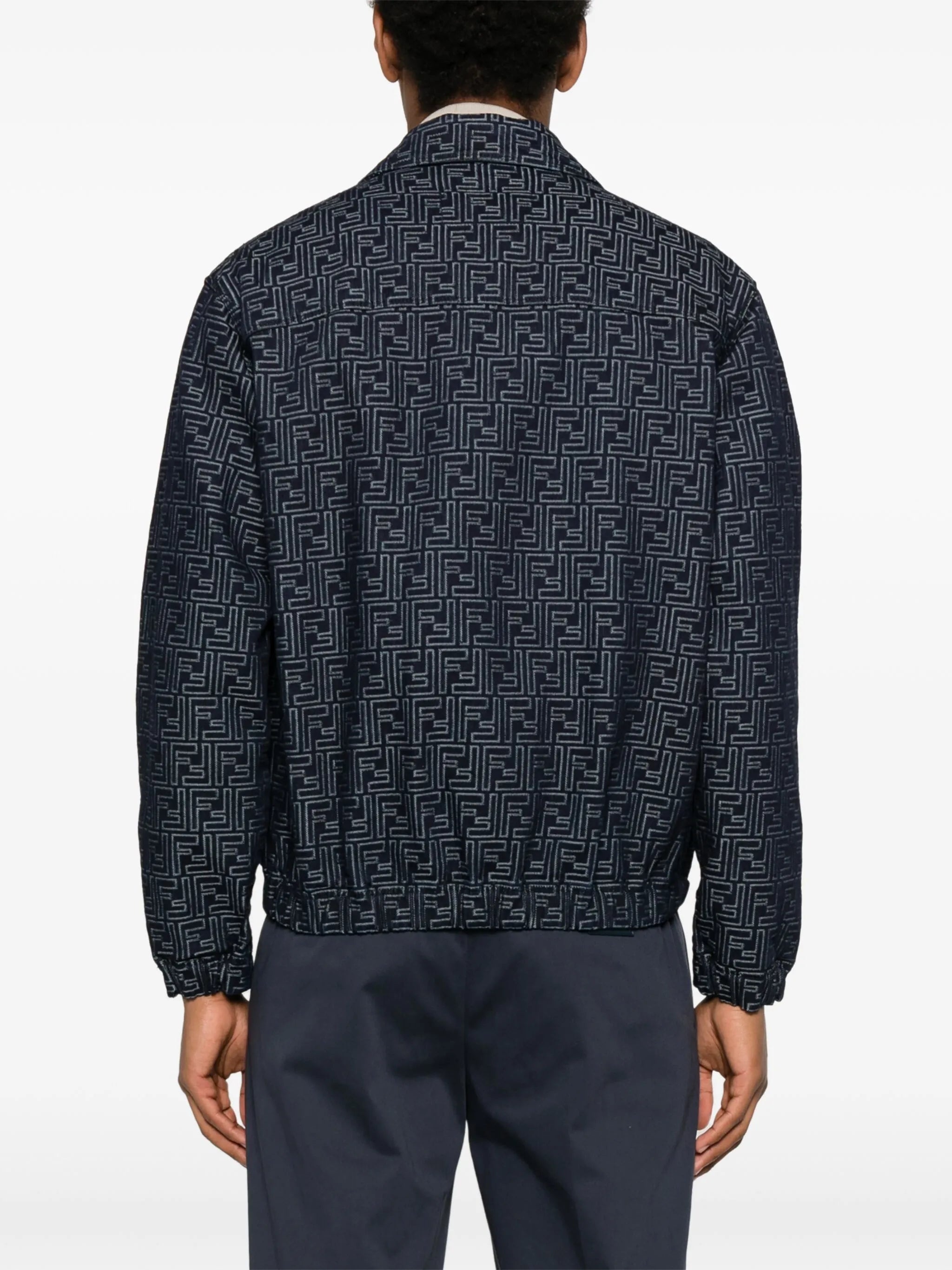 FF-jacquard Denim Bomber Jacket - 4