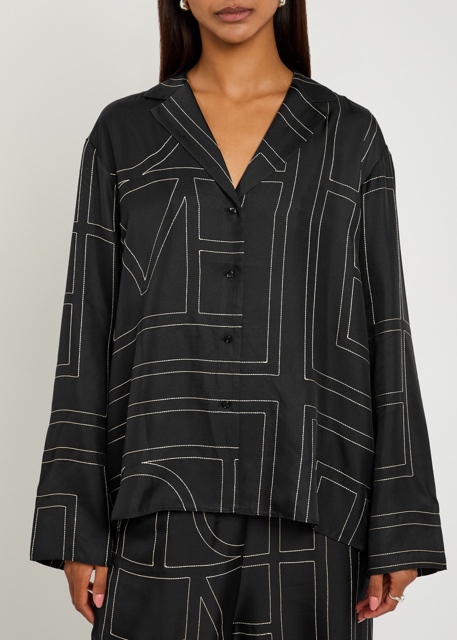 Toteme Logo-embroidered Silk-satin Shirt - 2