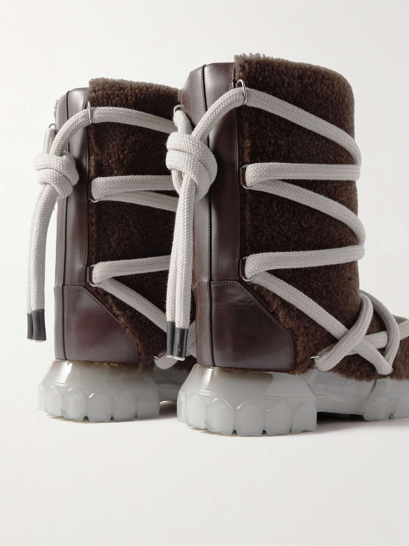 Lunar Tractor Leather-Trimmed Shearling Boots 5