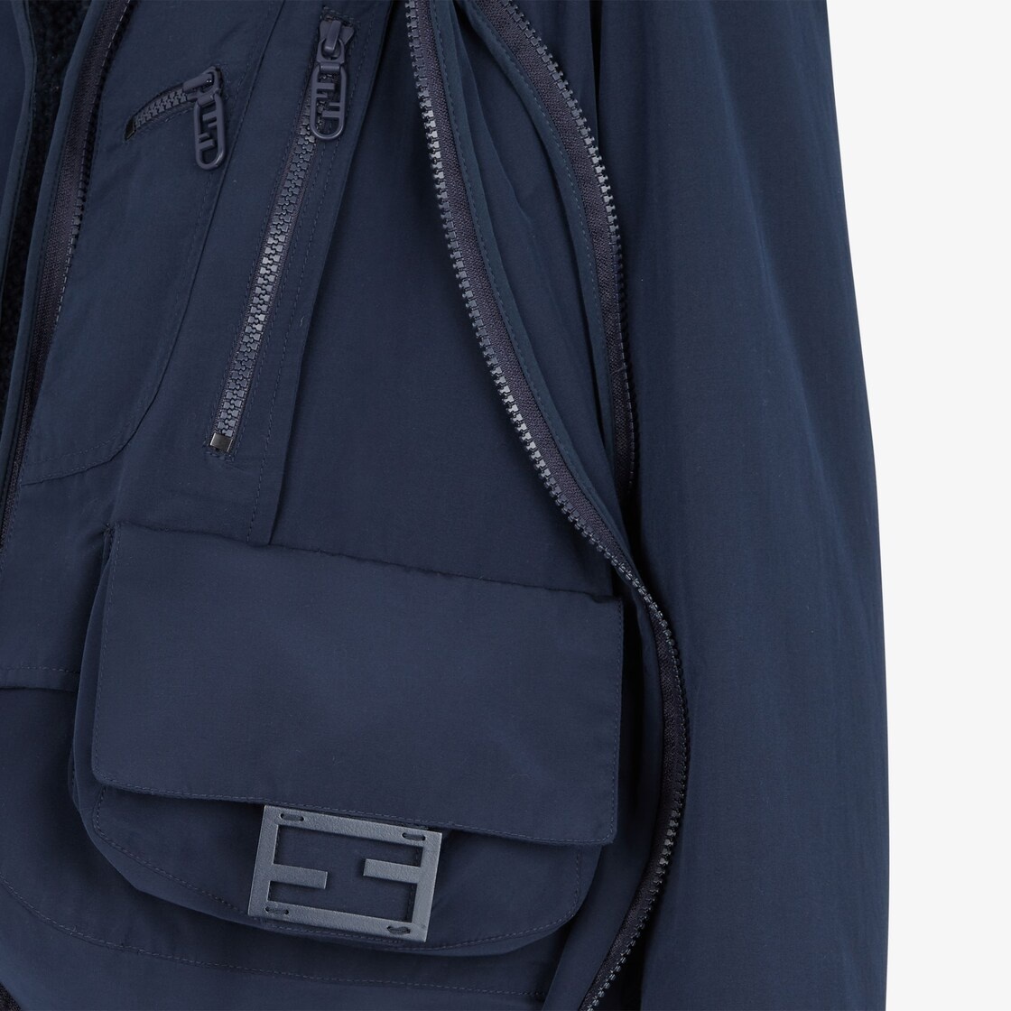 Blue technical cotton jacket - 3