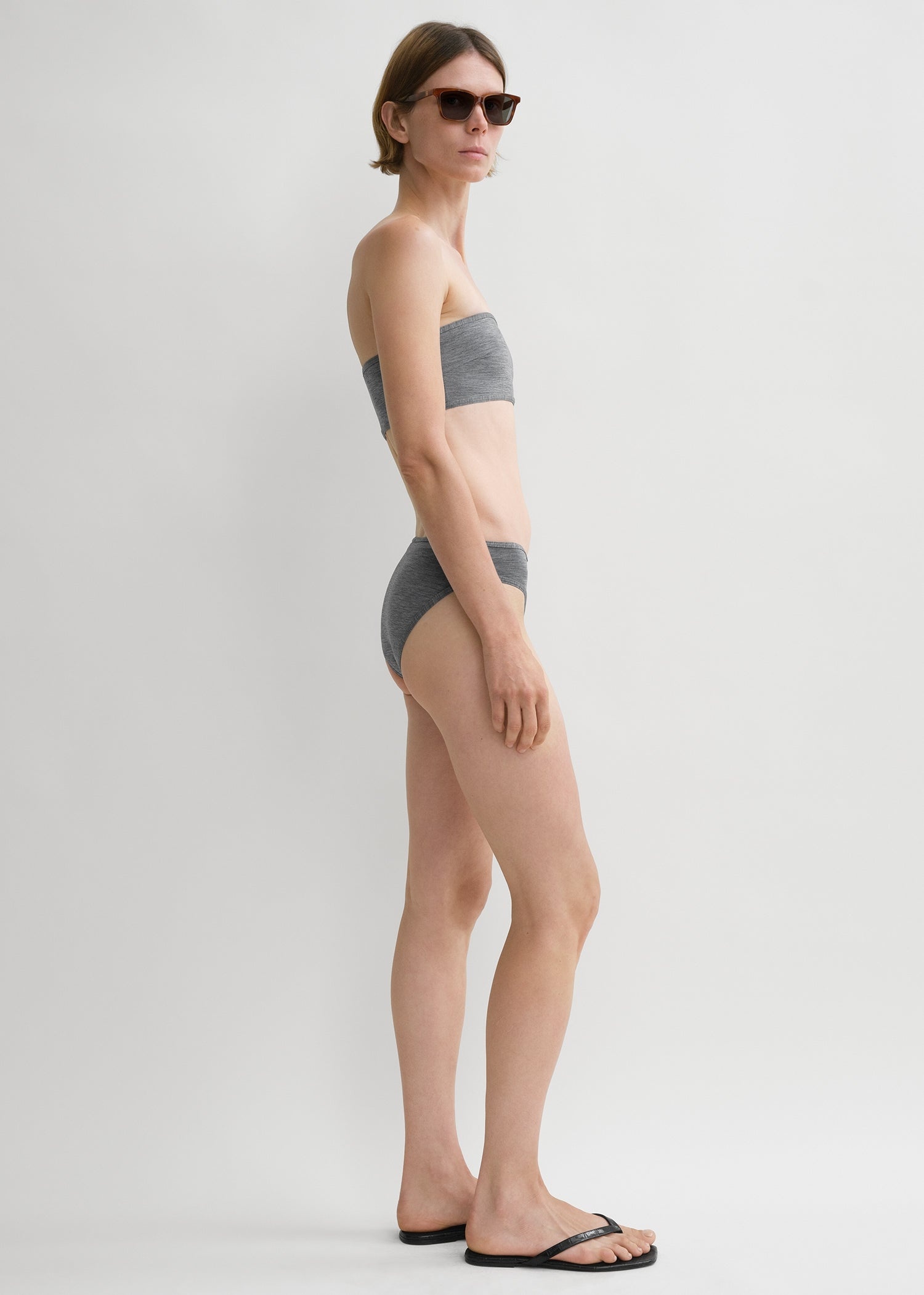Binding-edge bikini bottoms grey melange - 3