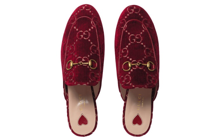 (WMNS) Gucci Princetown GG Velvet Mules 'Red' 475094-9JT20-6496 - 4