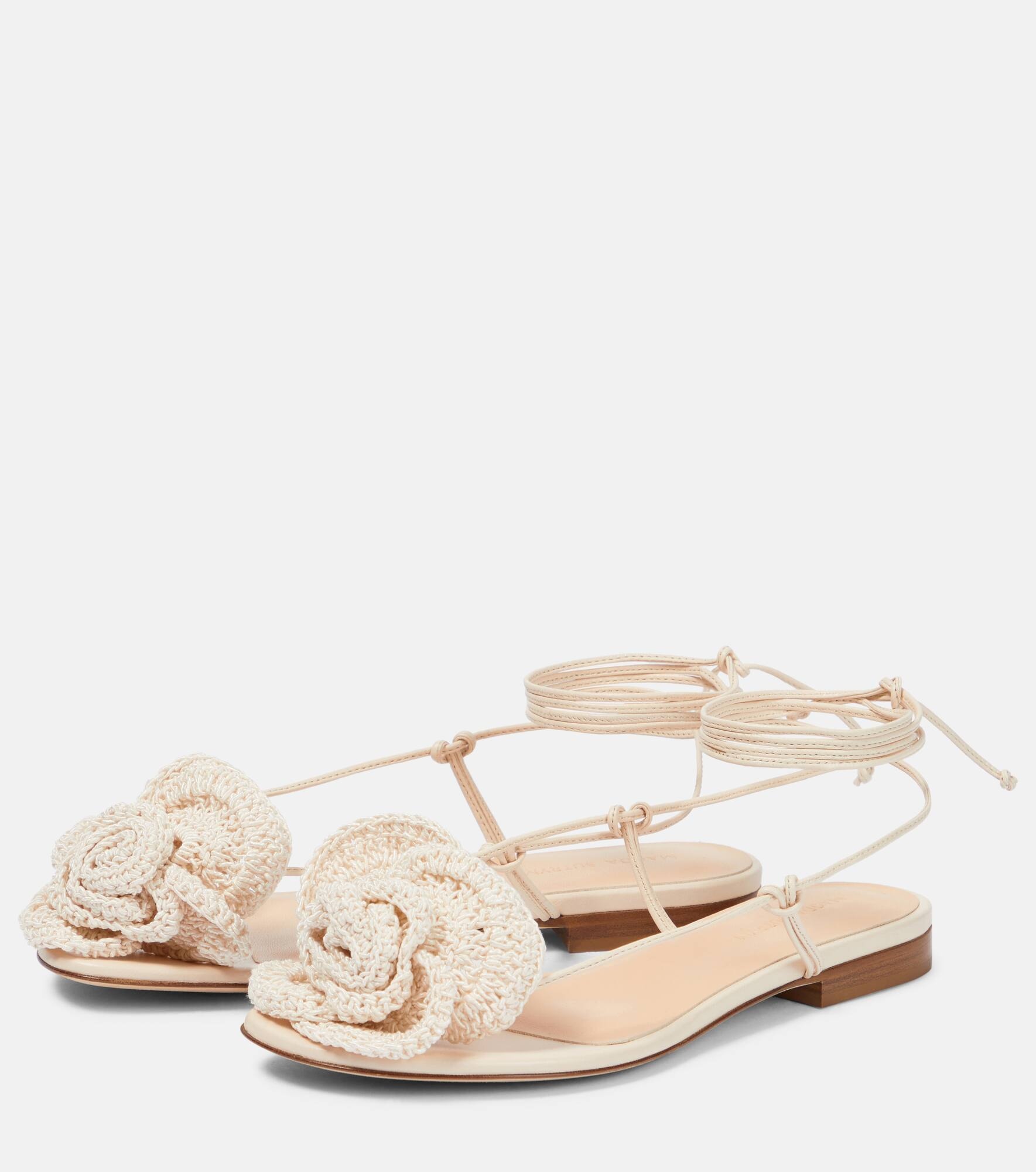 Crochet and leather sandals - 5