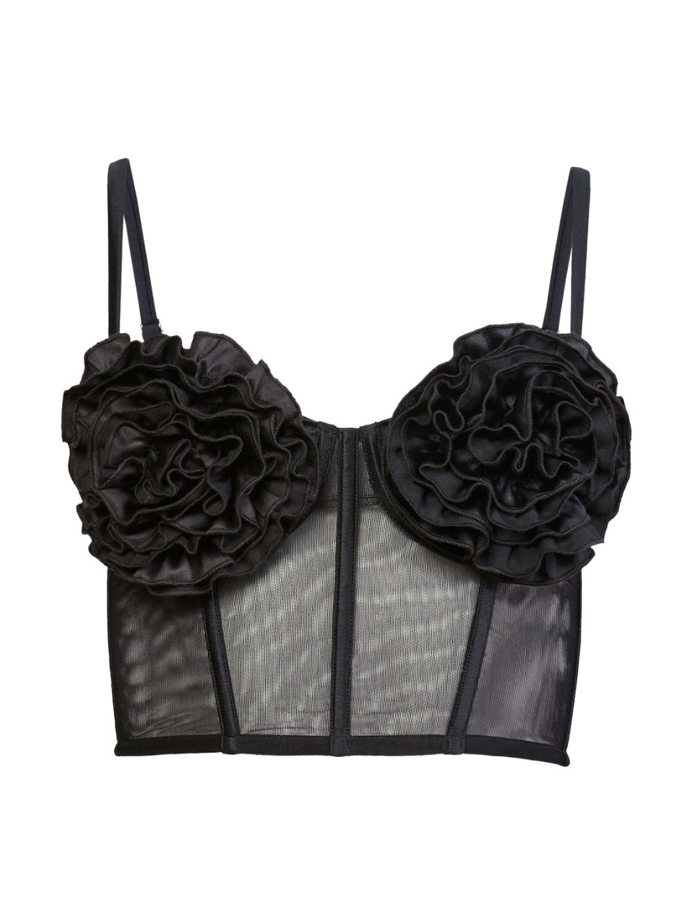 rose-appliquÃ© bustier top - 2