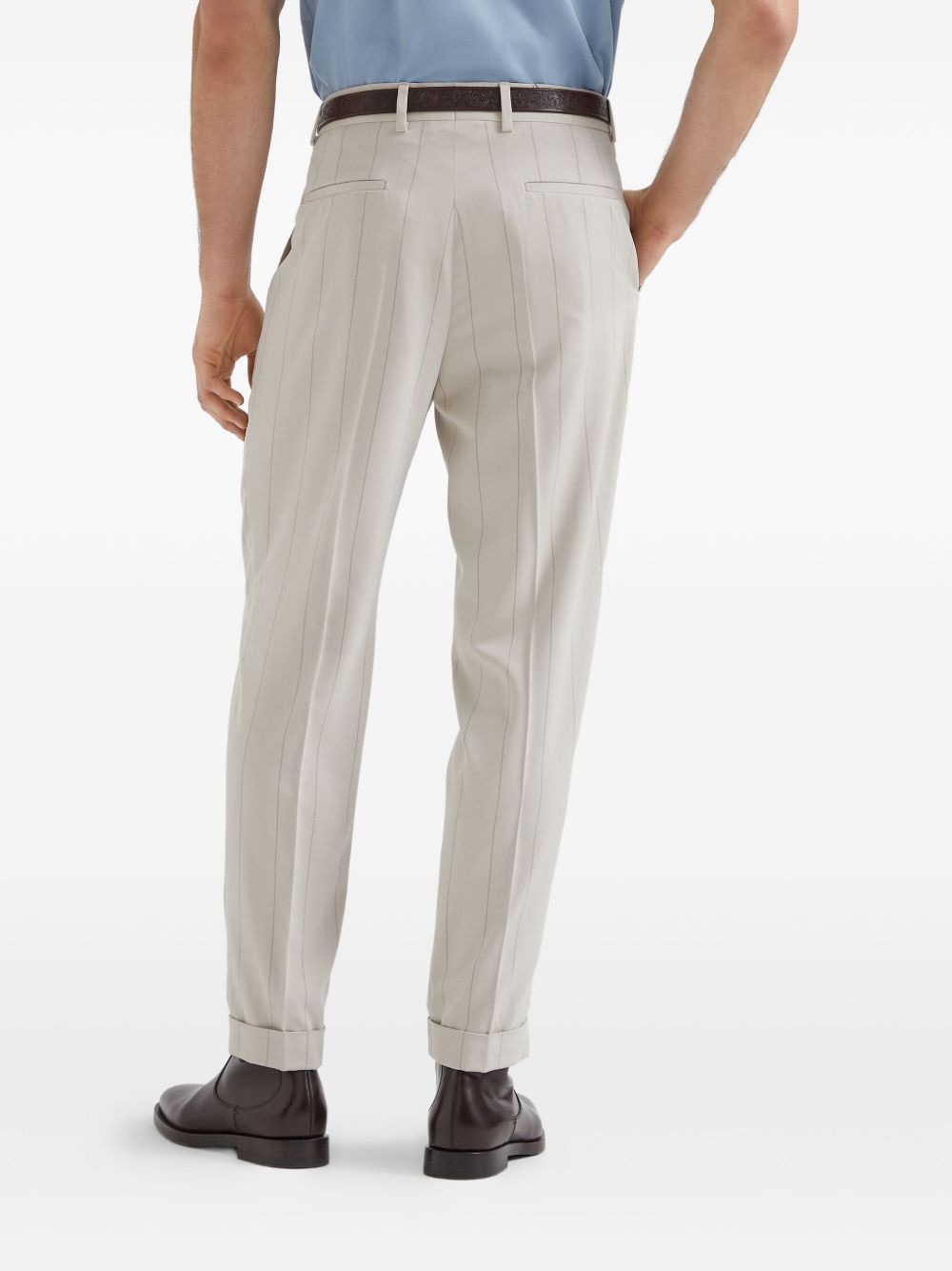 pinstripe tailored trousers - 4