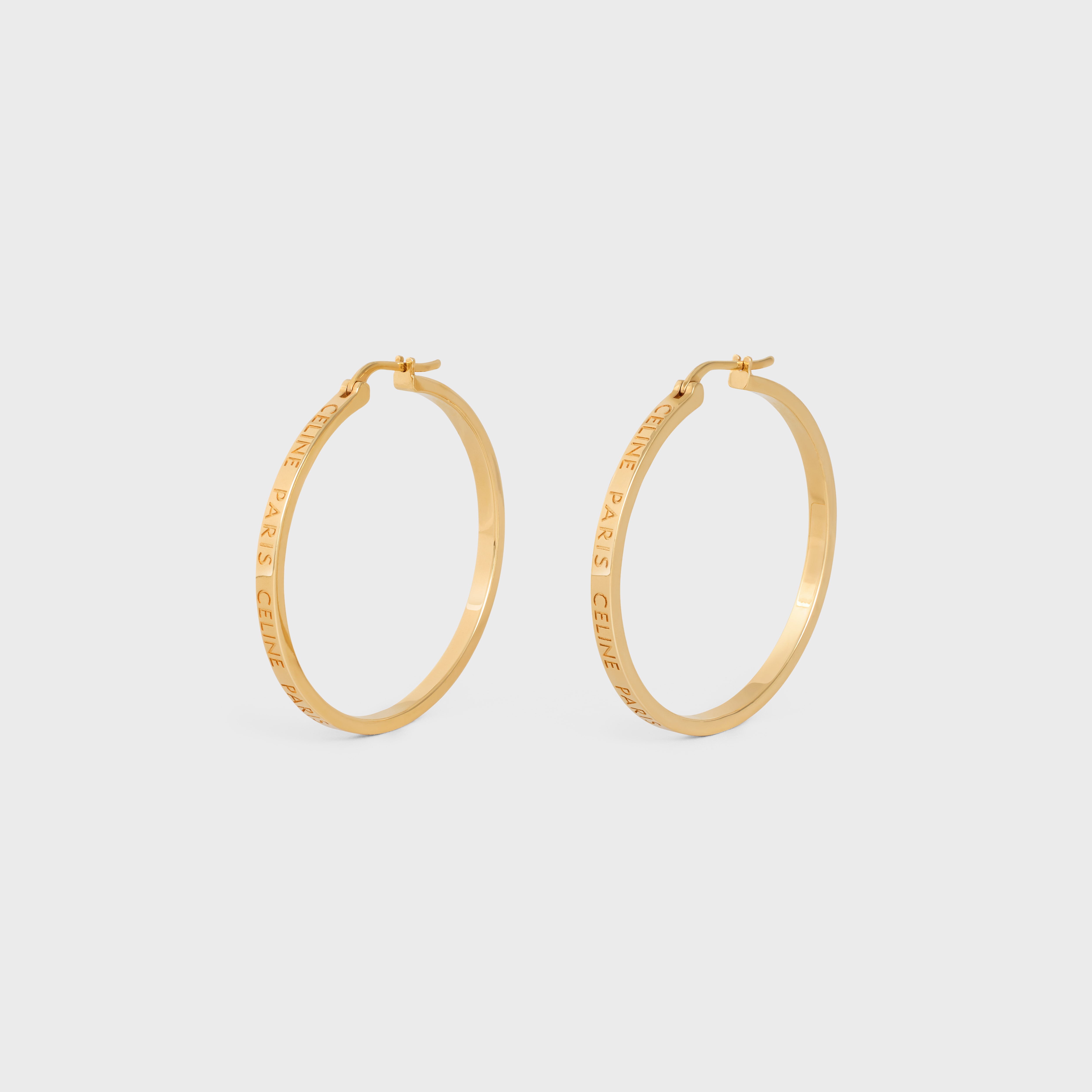 Celine Paris Large Hoops in Brass with Gold Finish - 2