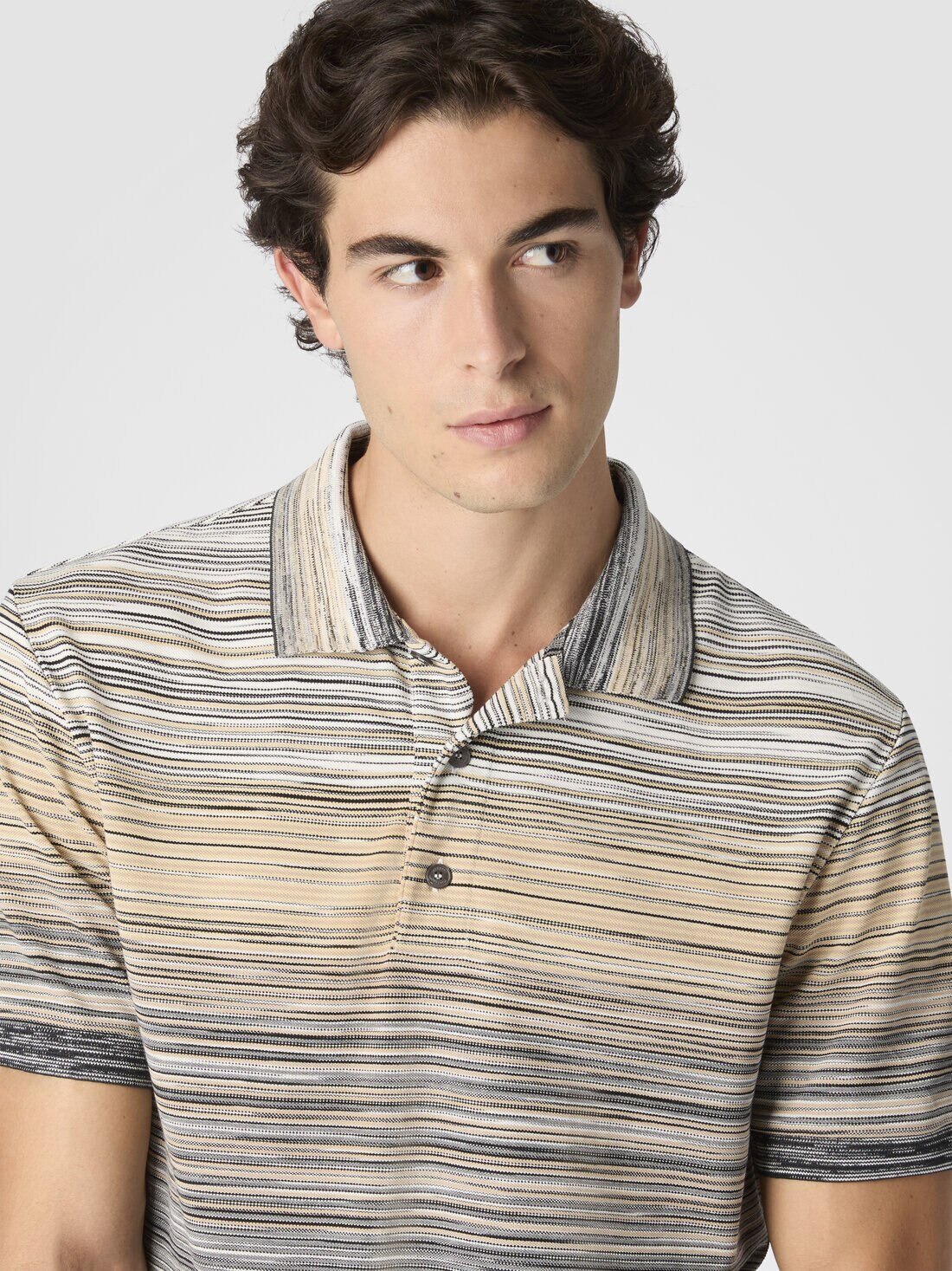 Short Sleeve Polo with Flame Knit - 4