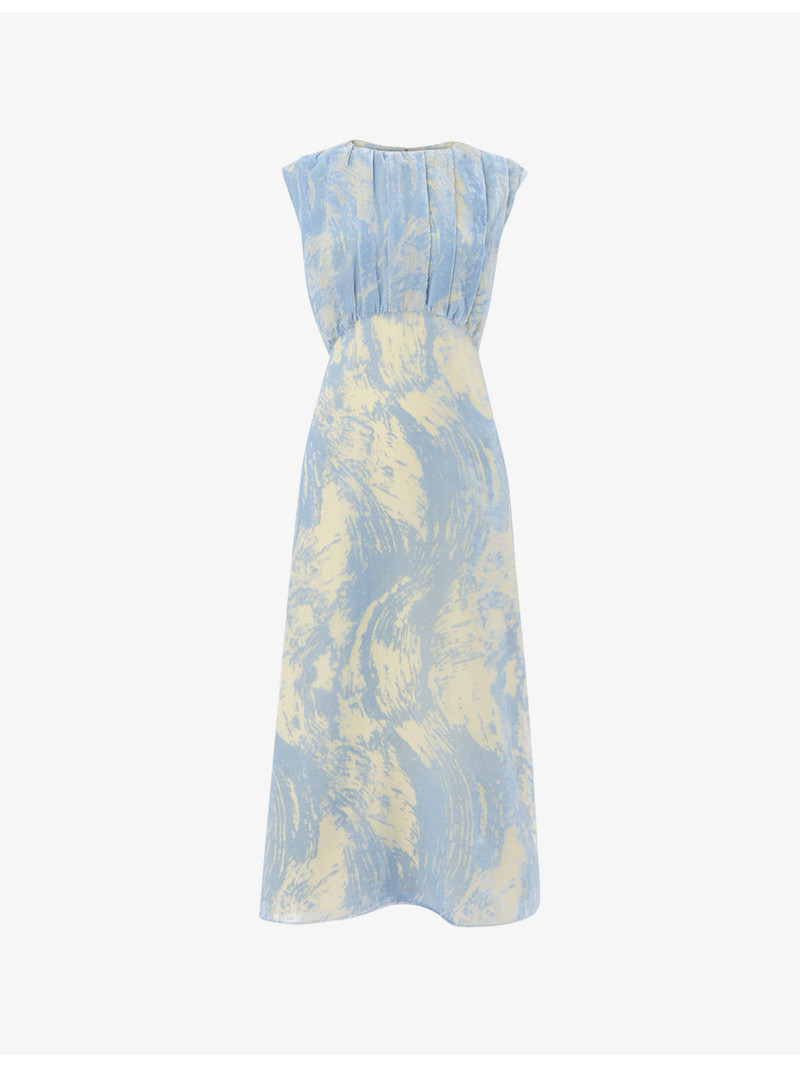 Devore Swirl Sleeveless Velvet Midi Dress 1