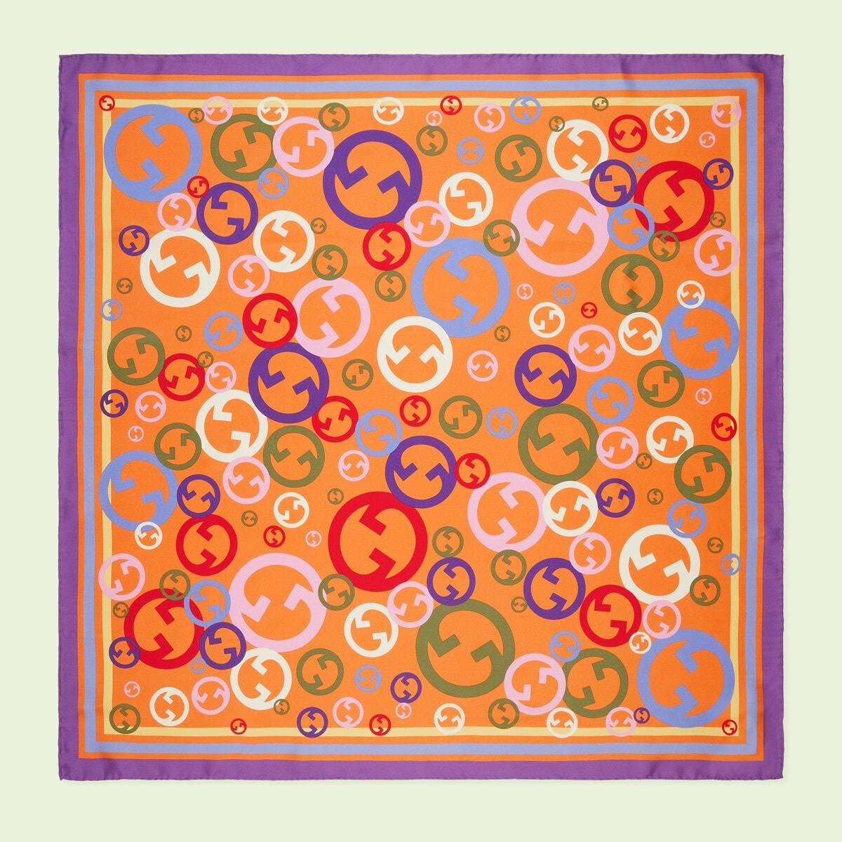 Round Interlocking G print silk scarf - 1