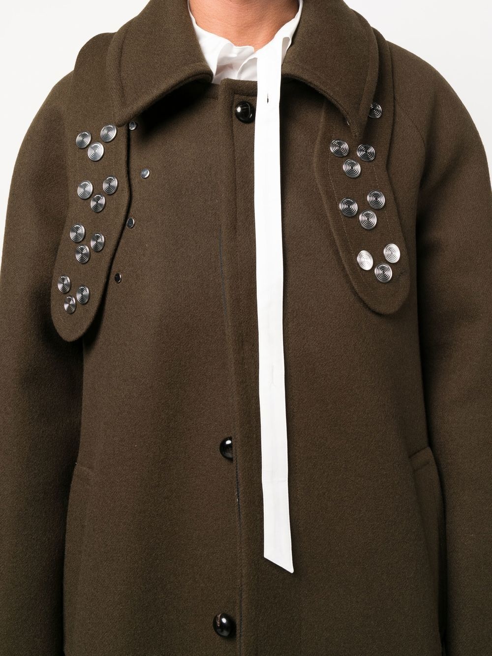 Bayder studded-detailing oversized coat - 5