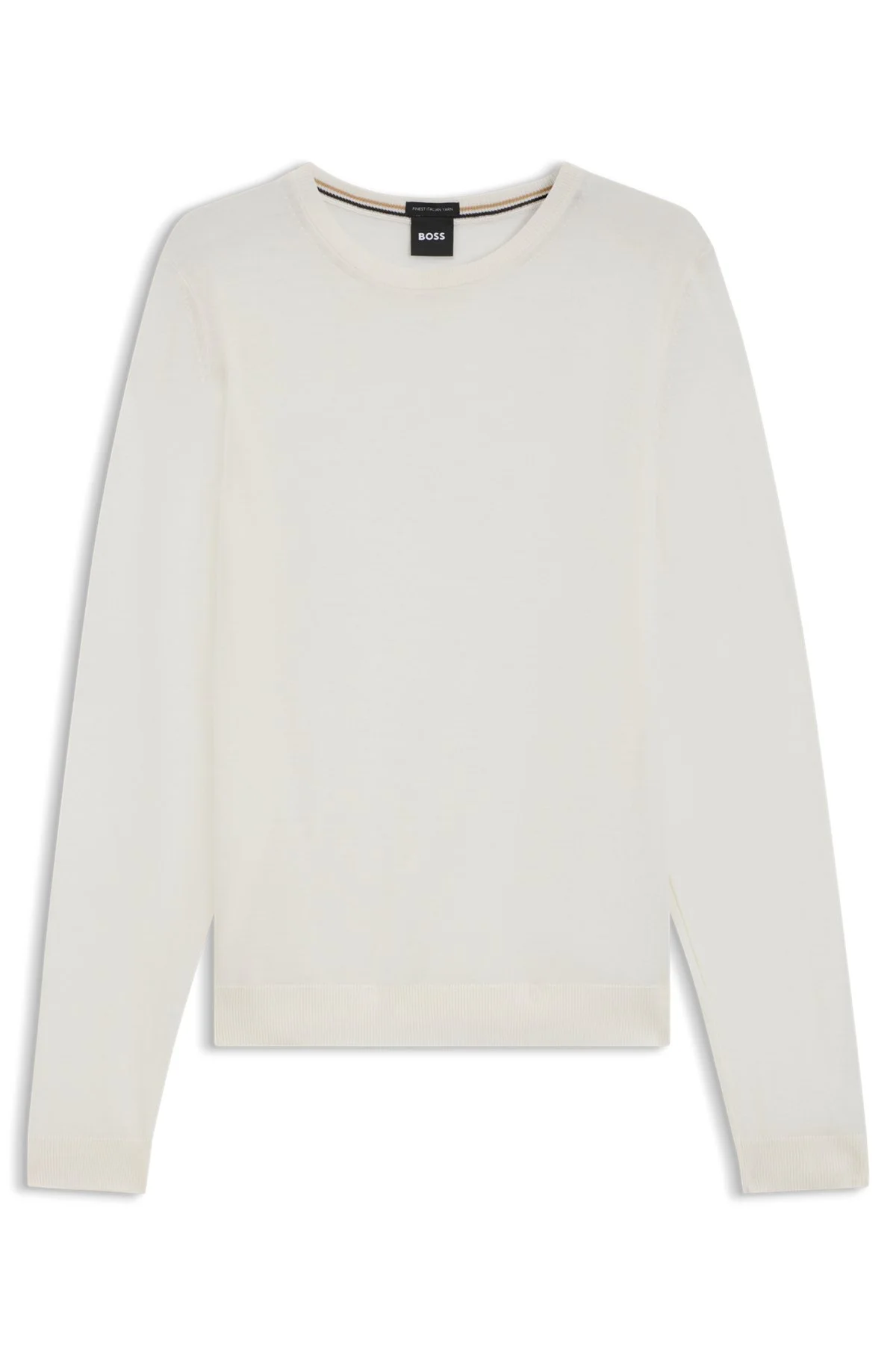 REGULAR-FIT SWEATER IN MERINO WOOL WITH CREW NECKLINE - 1