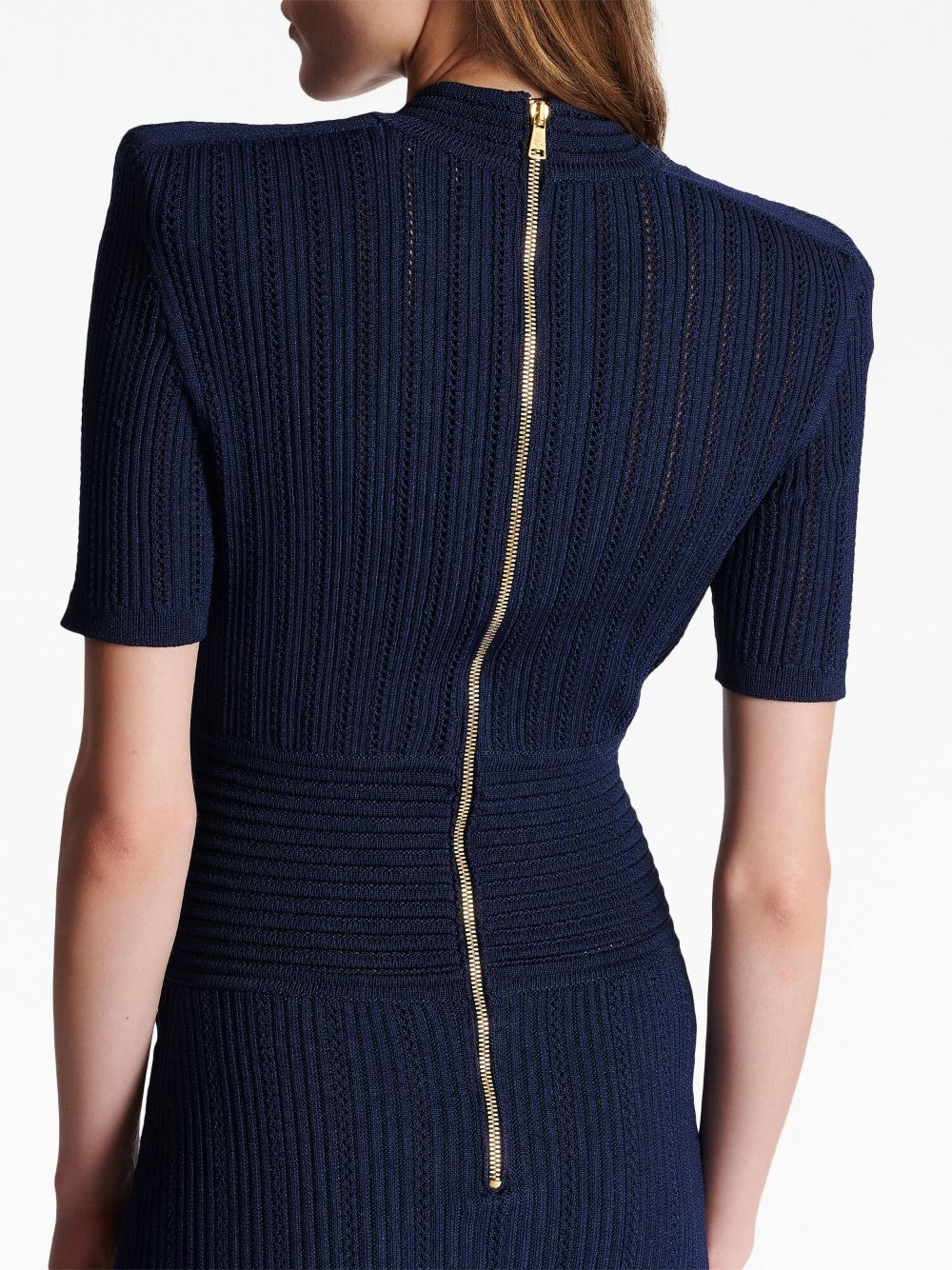 button-embellished ribbed-knit minidress - 5