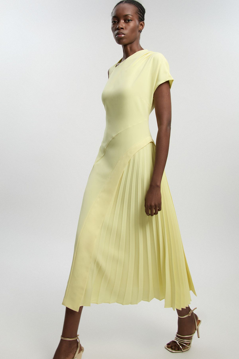 KAREN MILLEN Soft Tailored High Neck Pleated Midi Dress outlook