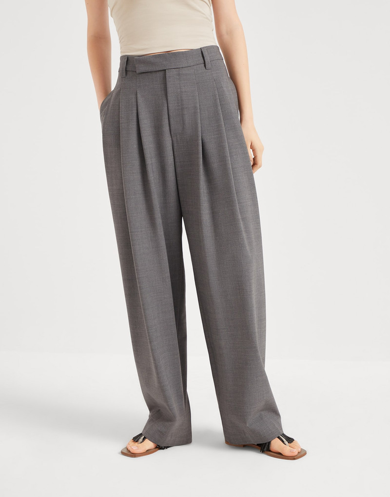 Tropical luxury wool sartorial baggy 바지 와 monili - 1