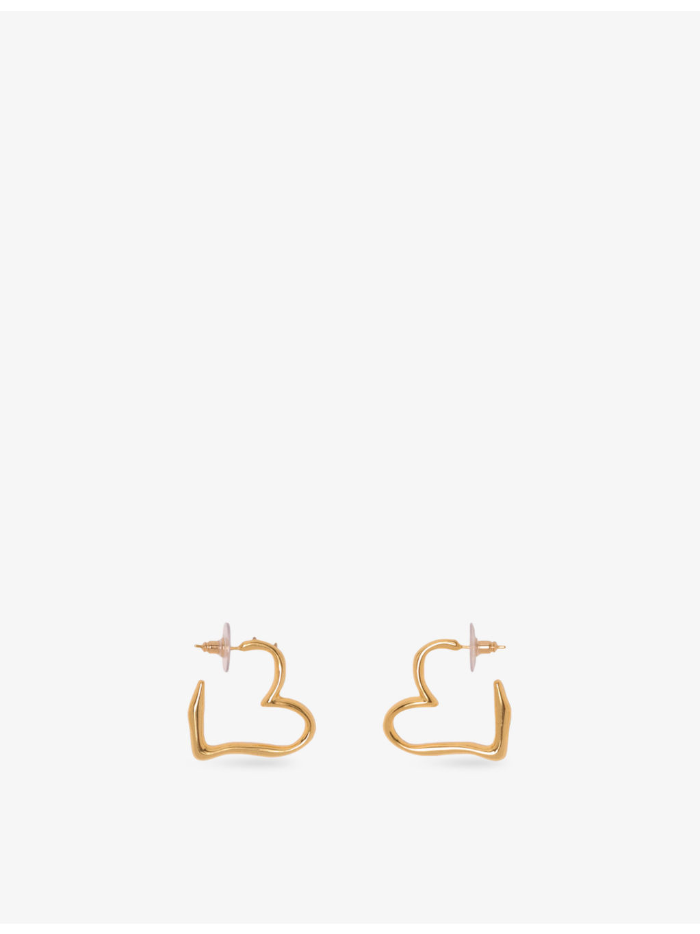 Heart Brass Hoop Earrings - 1