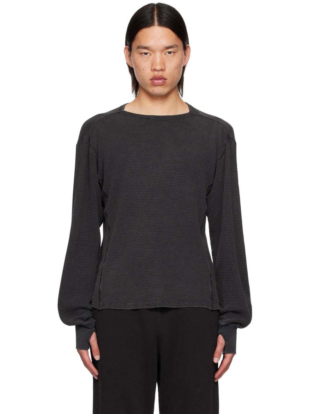 Black Thermal Long Sleeve T-Shirt - 1