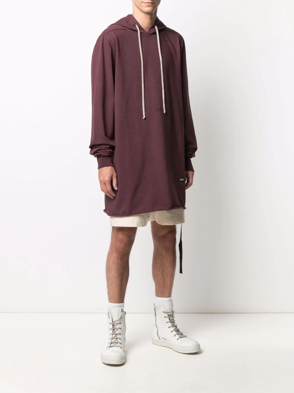 long drawstring hoodie - 3