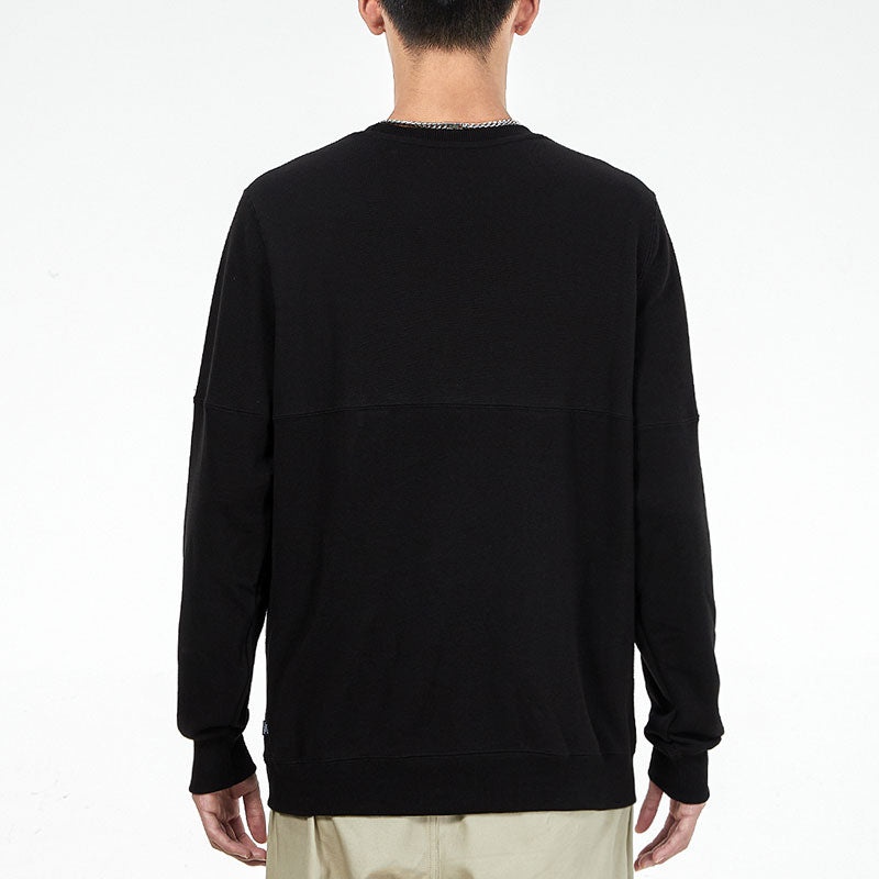 PUMA Solid Color Logo Sports Round Neck Pullover Black 846409-01 - 4