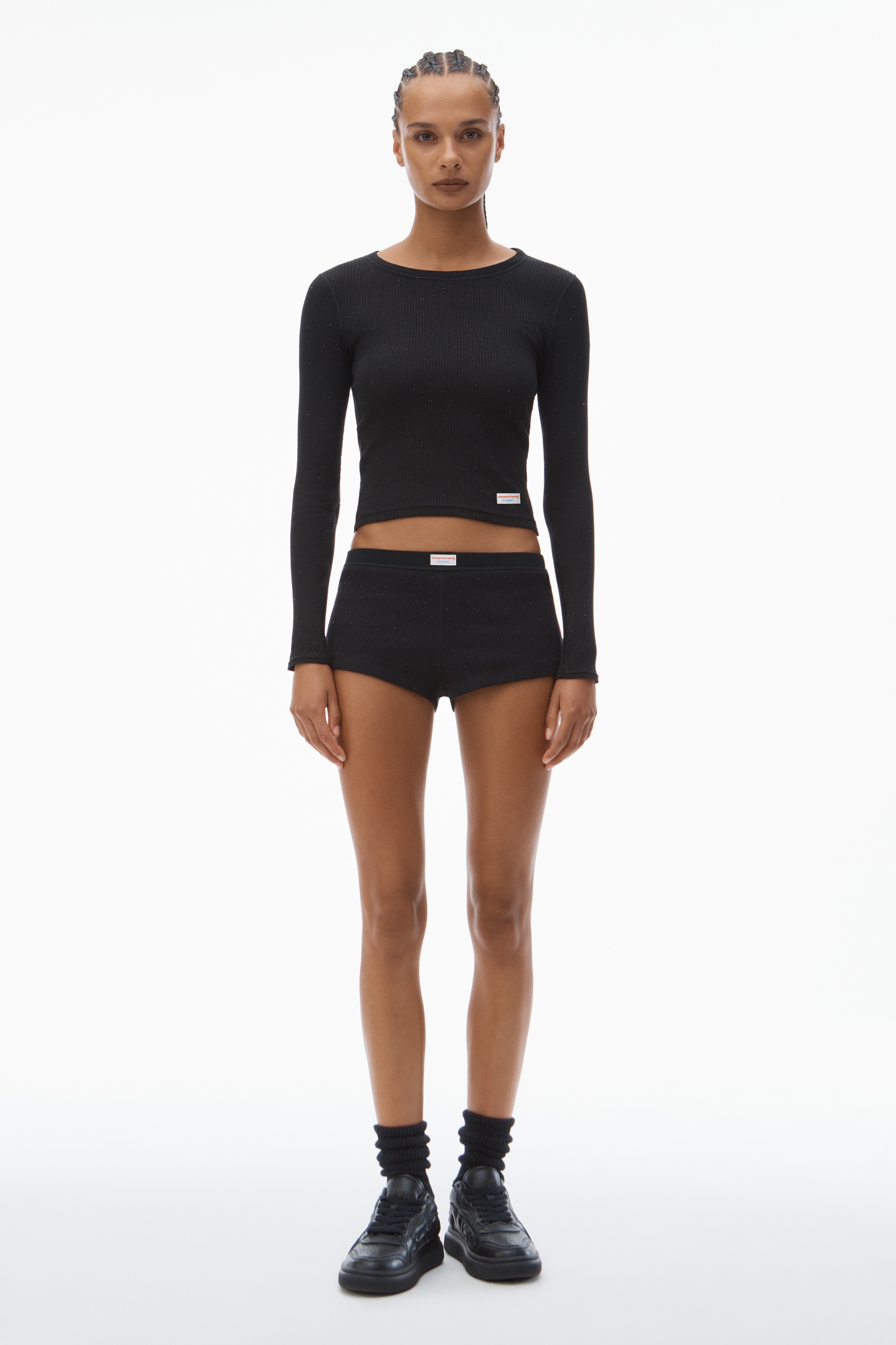 Crystal Hotfix Long Sleeve Crewneck Tee - 5