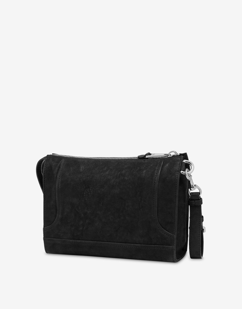 Moschino WASHED NAPPA LEATHER BIKER CLUTCH outlook