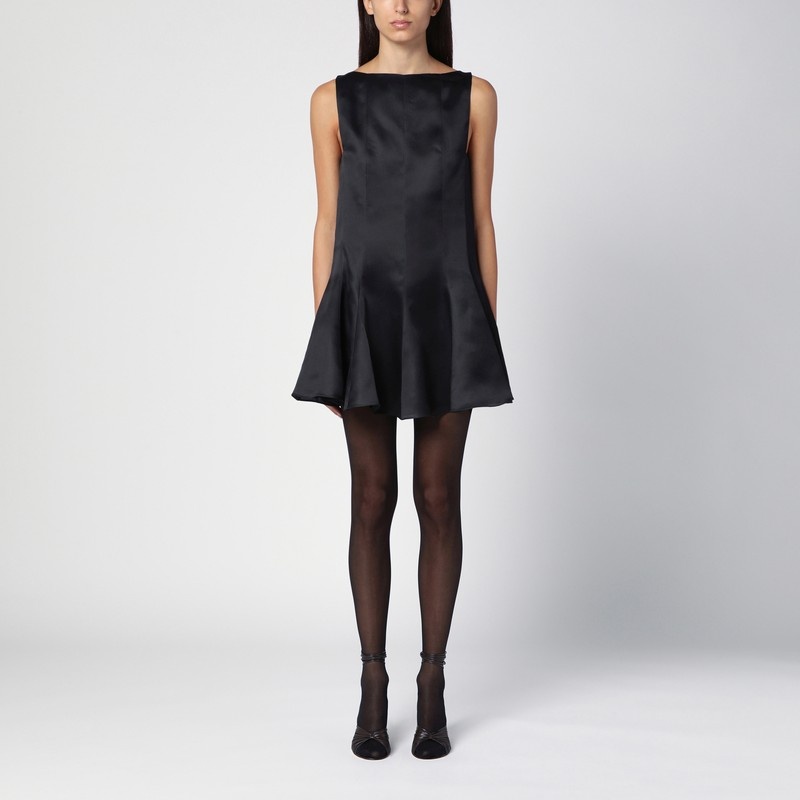 Black silk mini Mags dress - 1