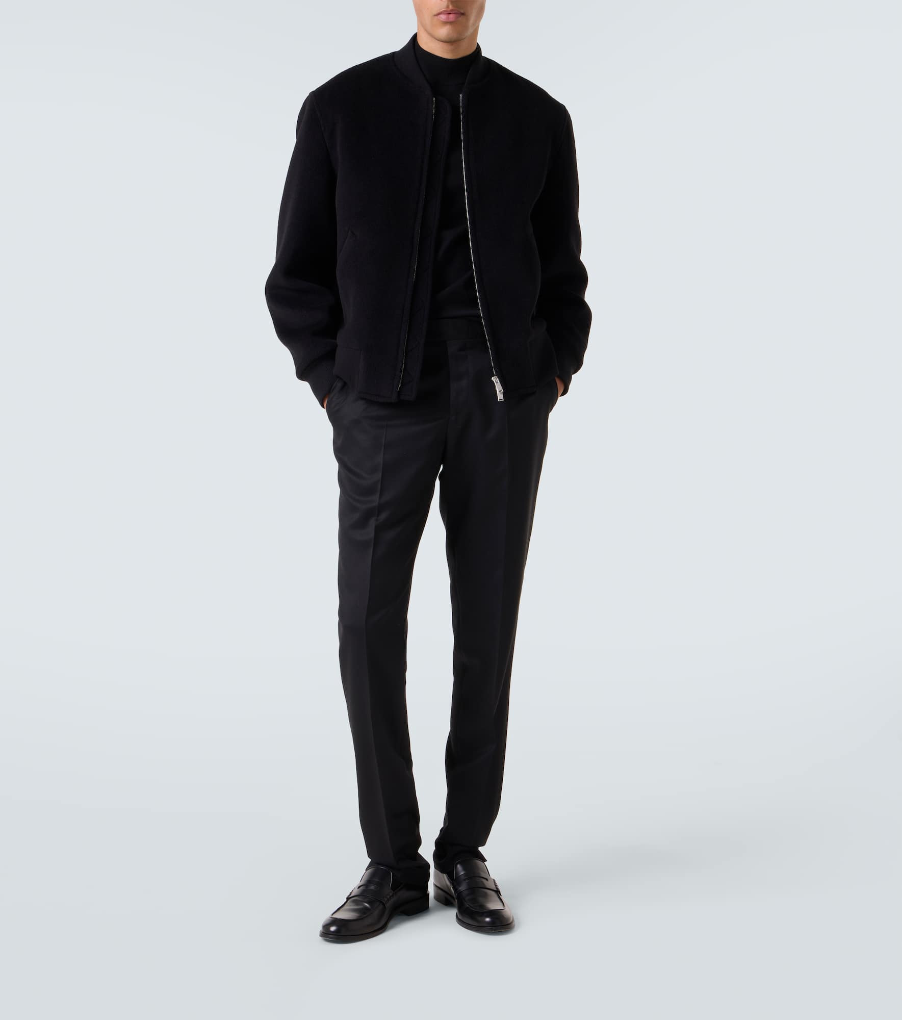Single-pleated wool straight pants - 2
