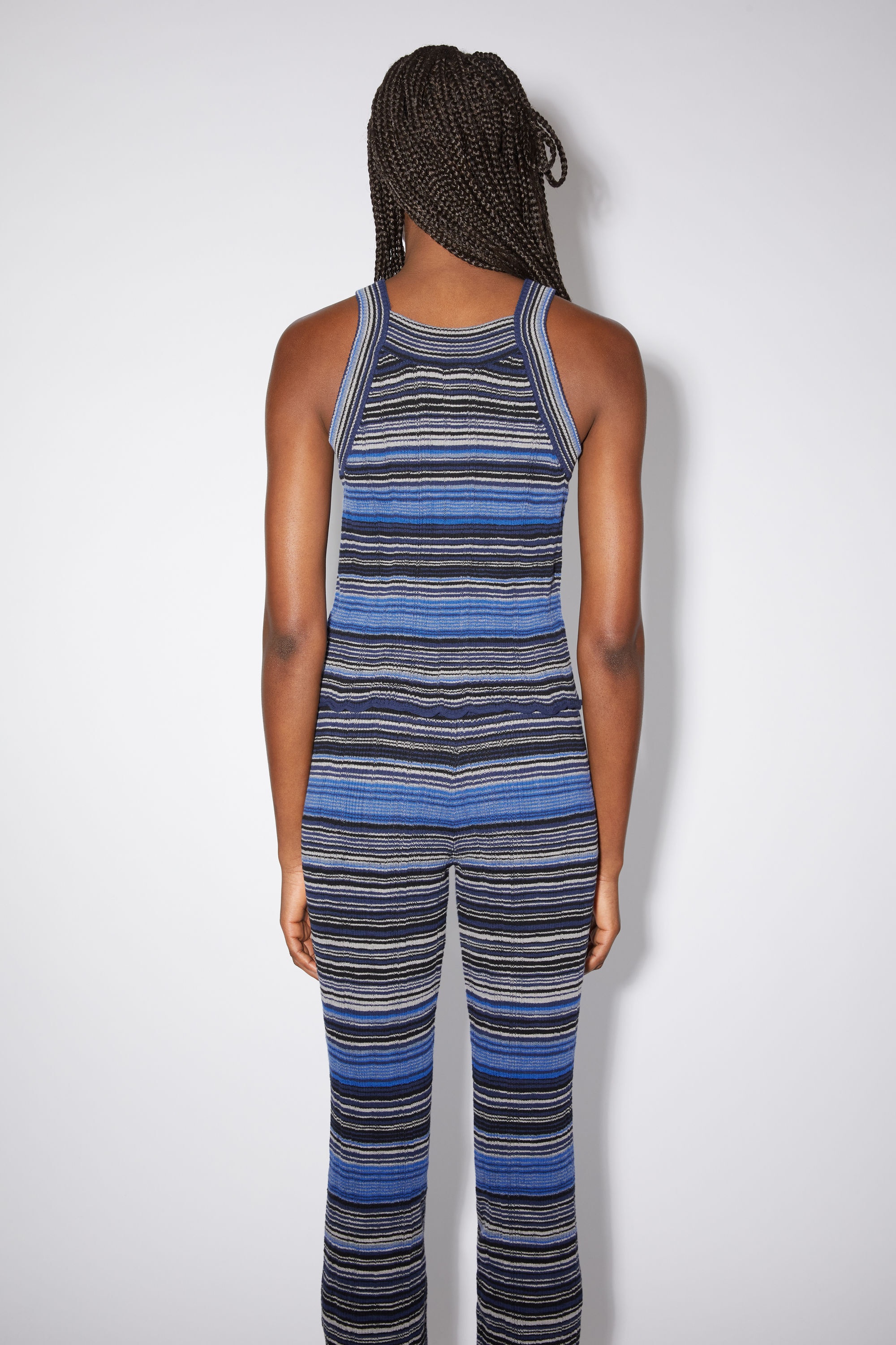 Ribbed tank top - Dark blue/multi - 3