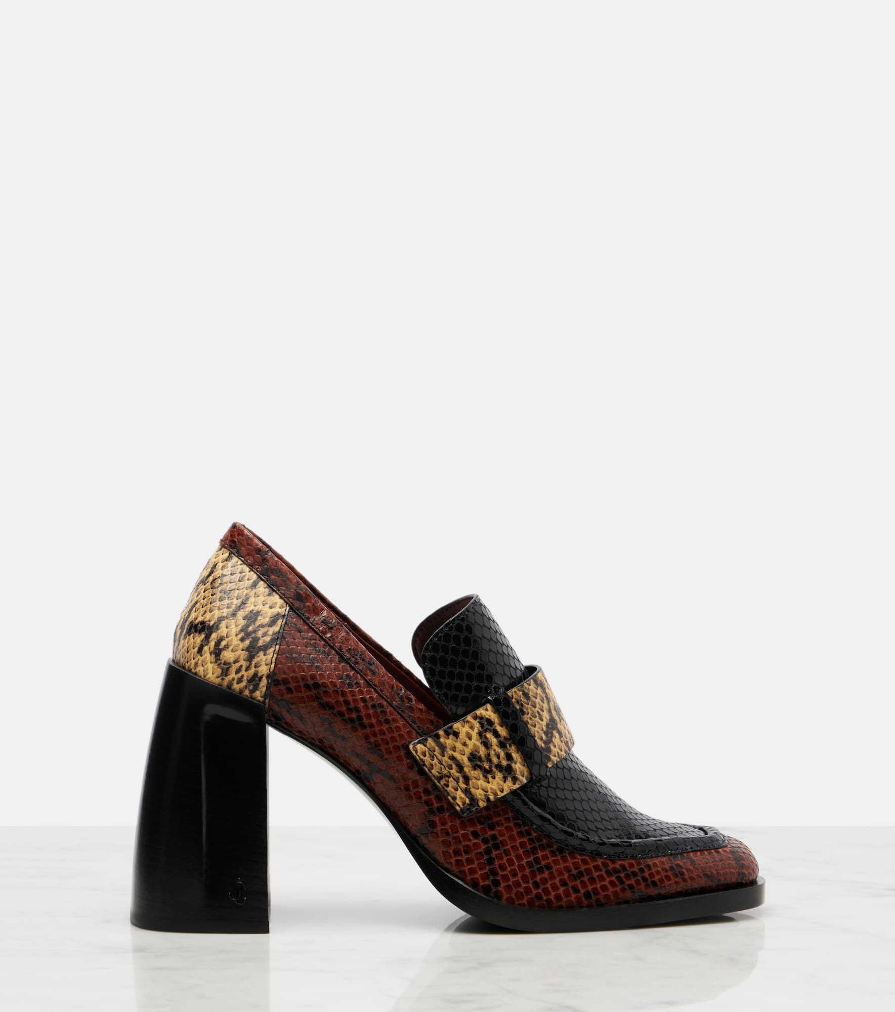 Tylor 95 snake-effect leather loafer pumps - 4