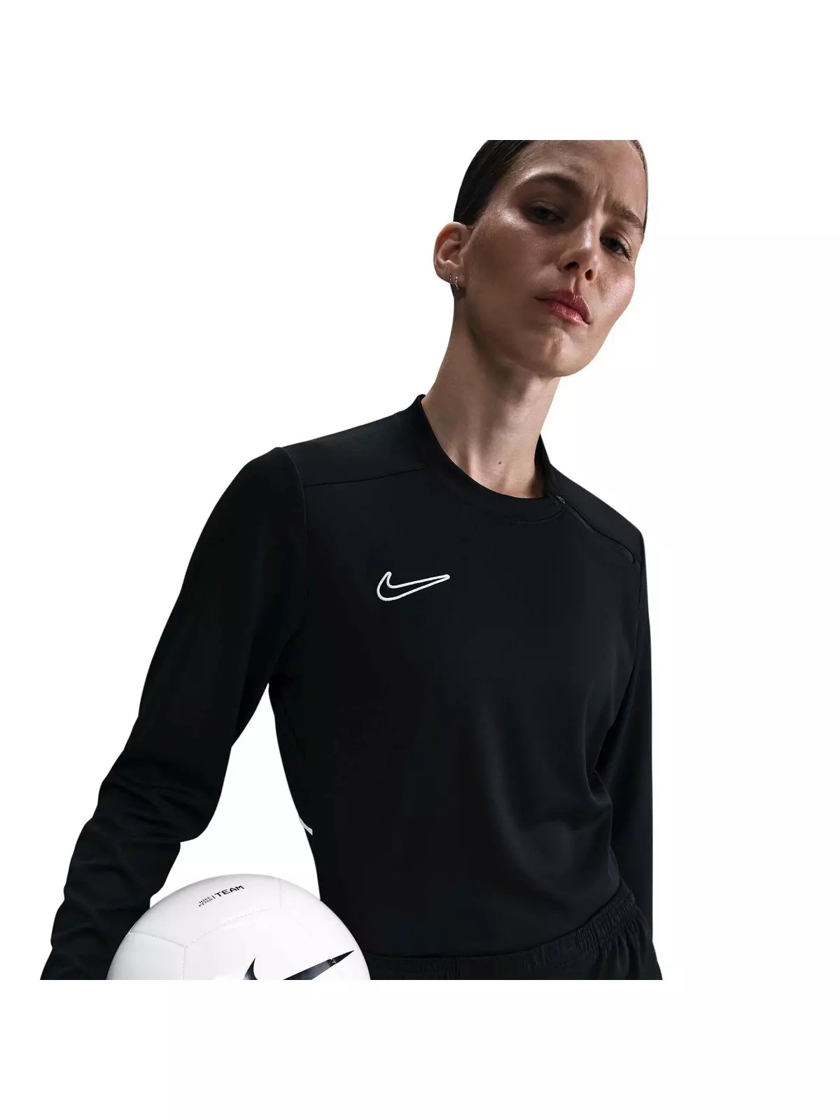 Women's Dri-FIT Crew-Neck Long-Sleeve Soccer Top-Black - 4