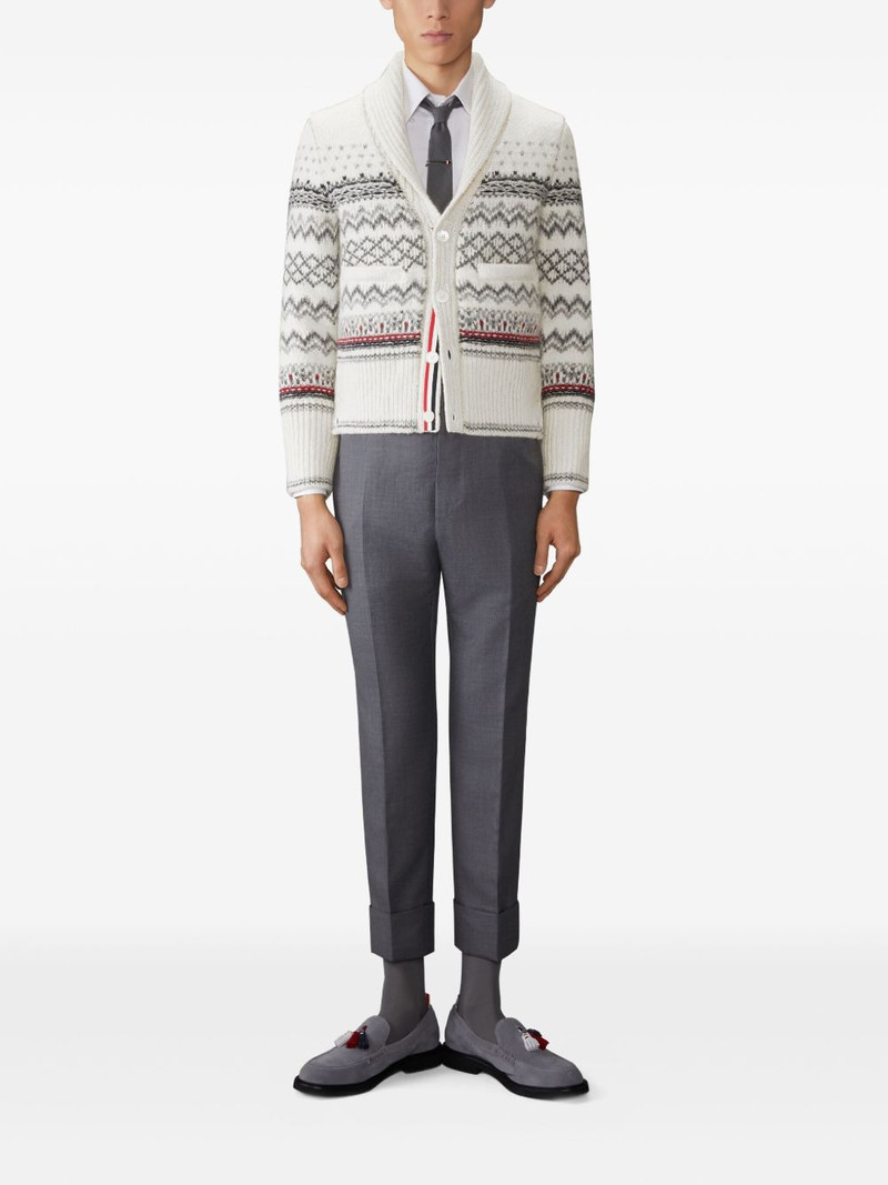 Thom Browne Donegal knitted tweed cardigan outlook