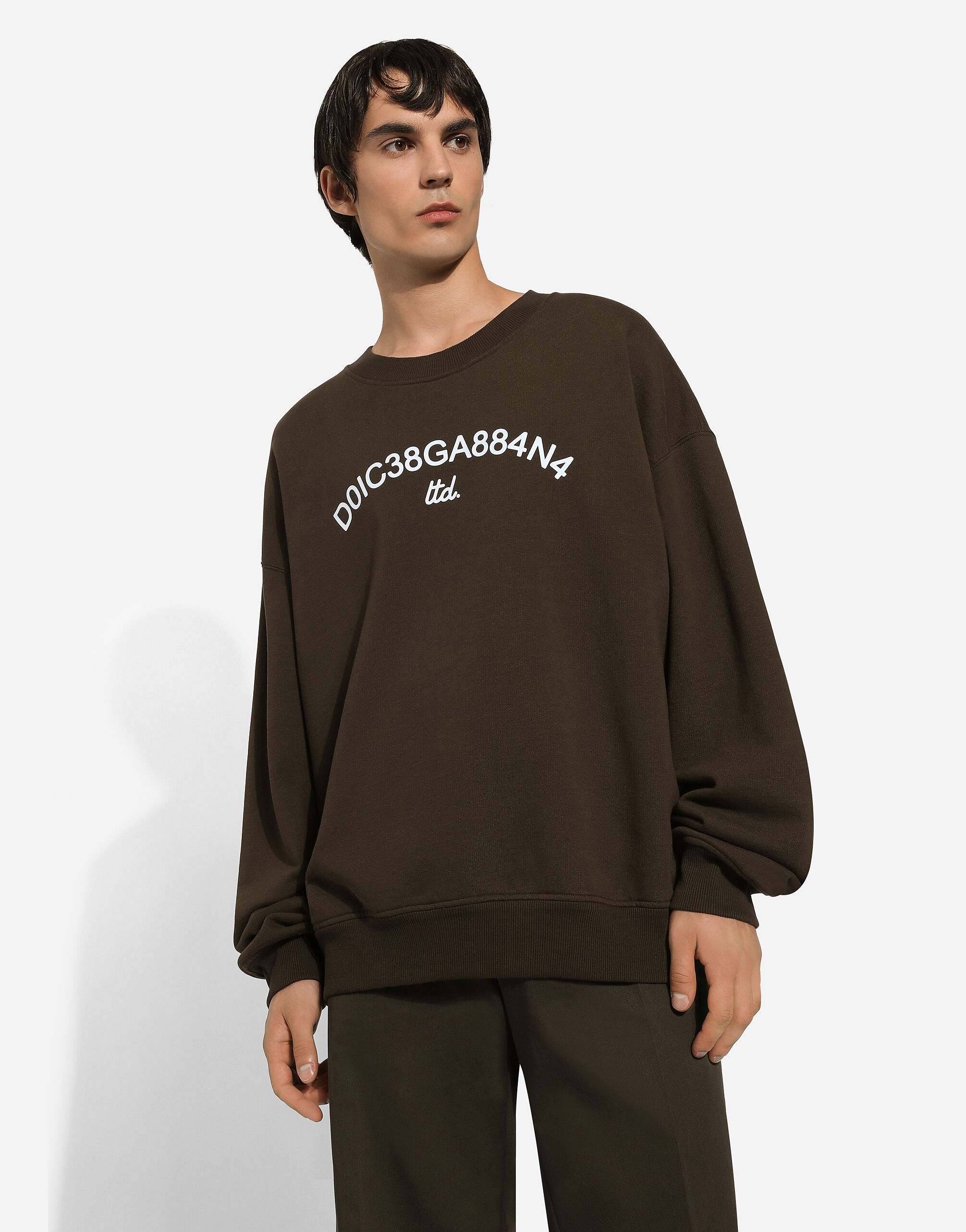 Round-neck sweatshirt with Dolce&Gabbana logo print - 4