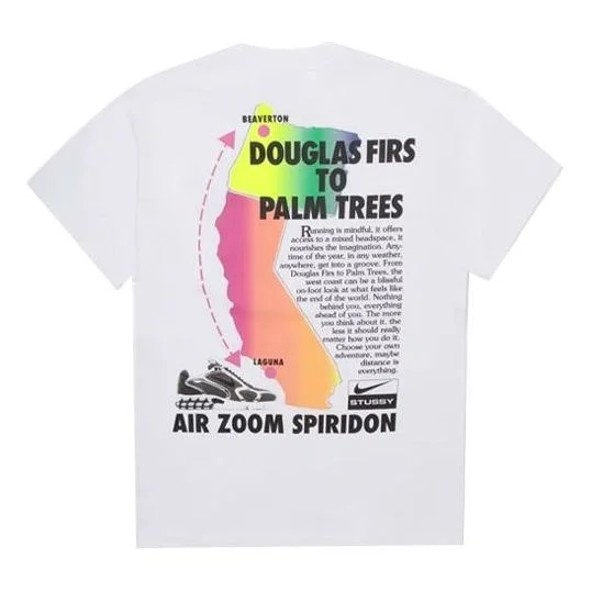 Nike x Stussy Crossover Logo Graffiti Printing T-Shirt 'White' CU9256-100 - 1