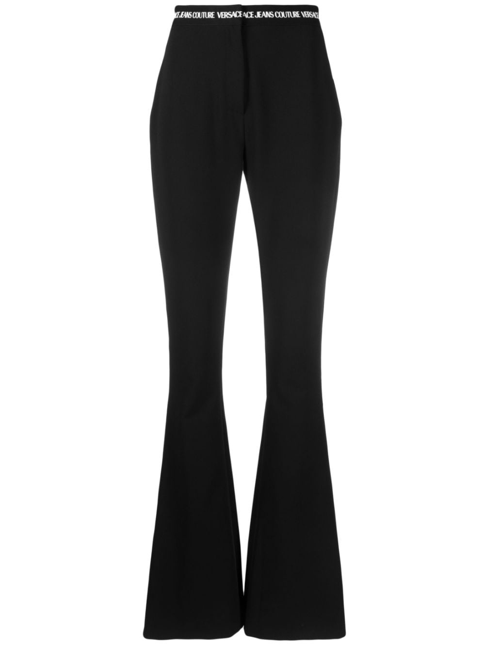 logo-waistband flared trousers - 1